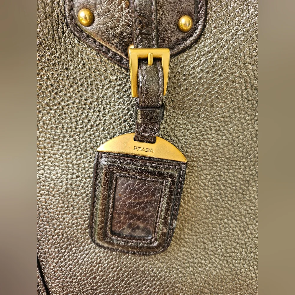 EUC Prada Metallic Gold leather Tote - Picture 9 of 17